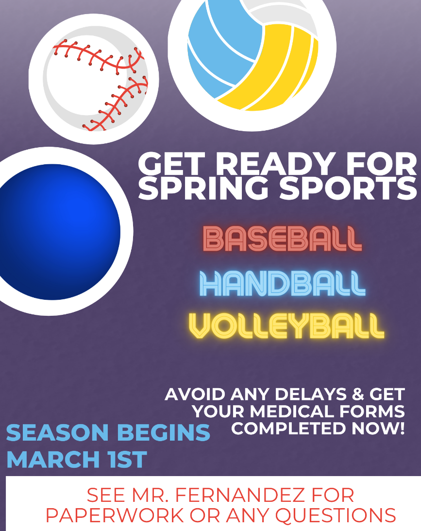 Spring Sports Season begins March 1, 2024